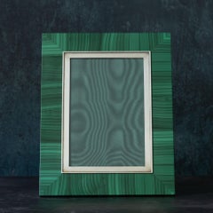 Malachite Stone and Silver Frame, circa 1970