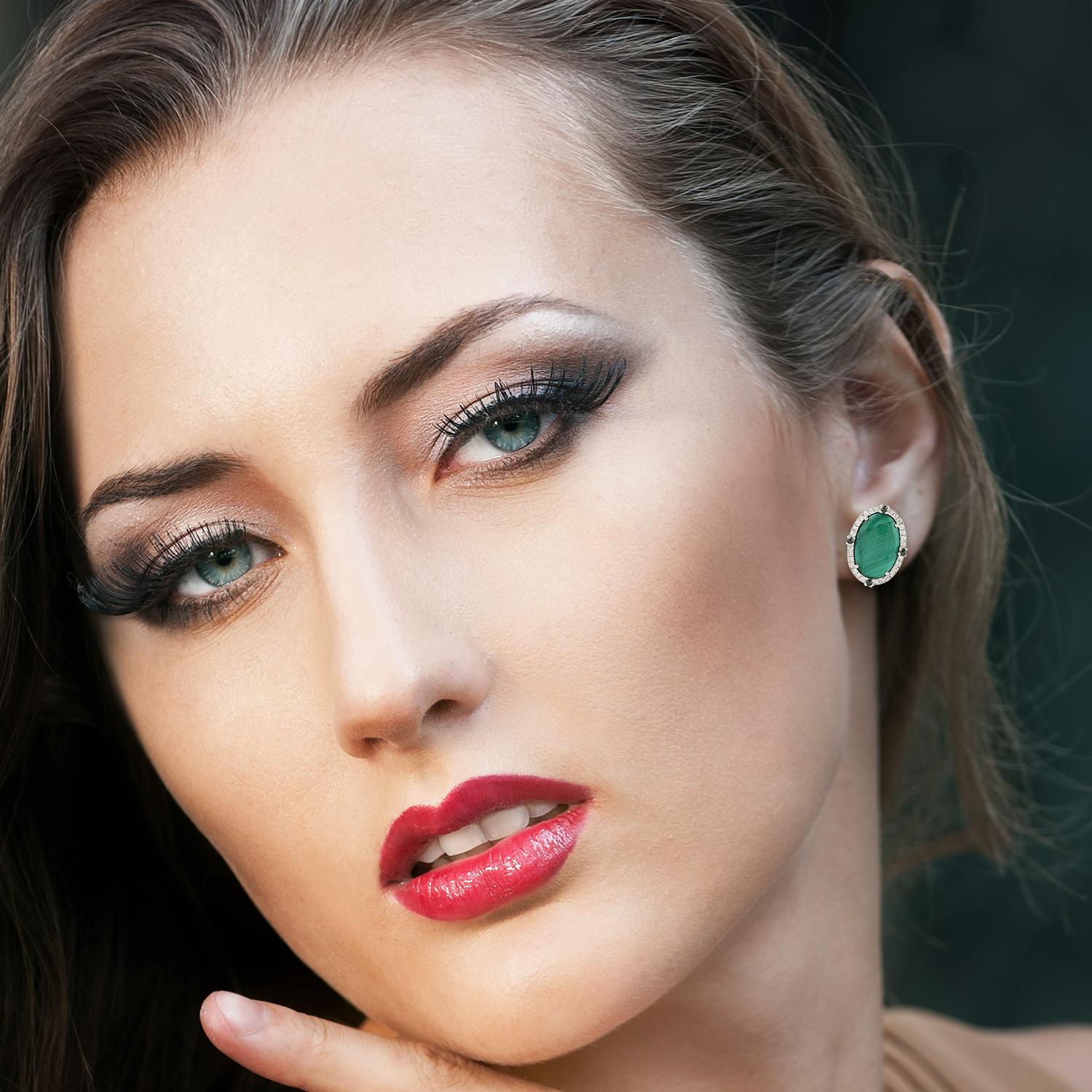 18K:4.813g,D:0.605ct, ,MALACHITE:6.405ct,,,,