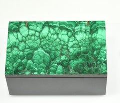 Scatola del tesoro in malachite, scrigno in malachite dolerite realizzato a mano