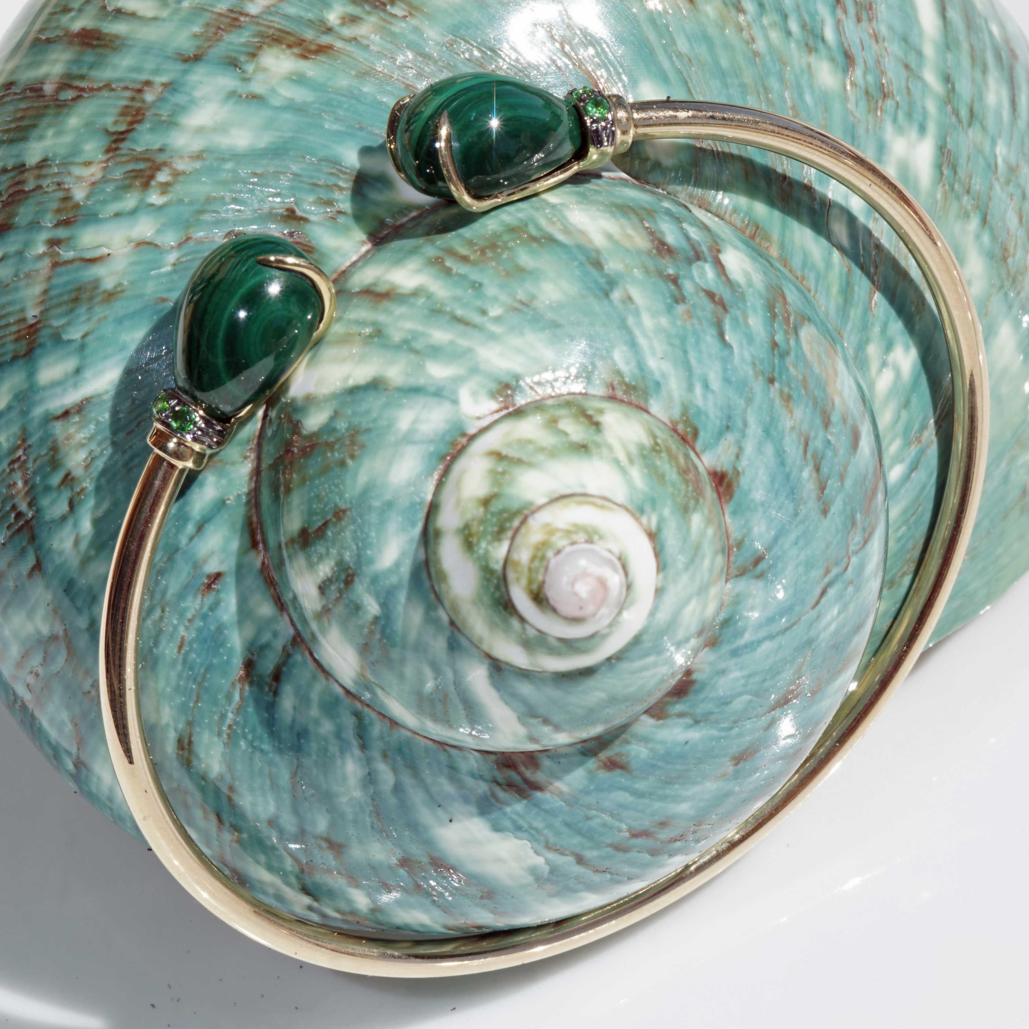 Malachit- Tsavorit-Armband 7 ct sehr schönes, elegantes, traditionelles, italienisches, handgefertigtes Armband im Angebot 5