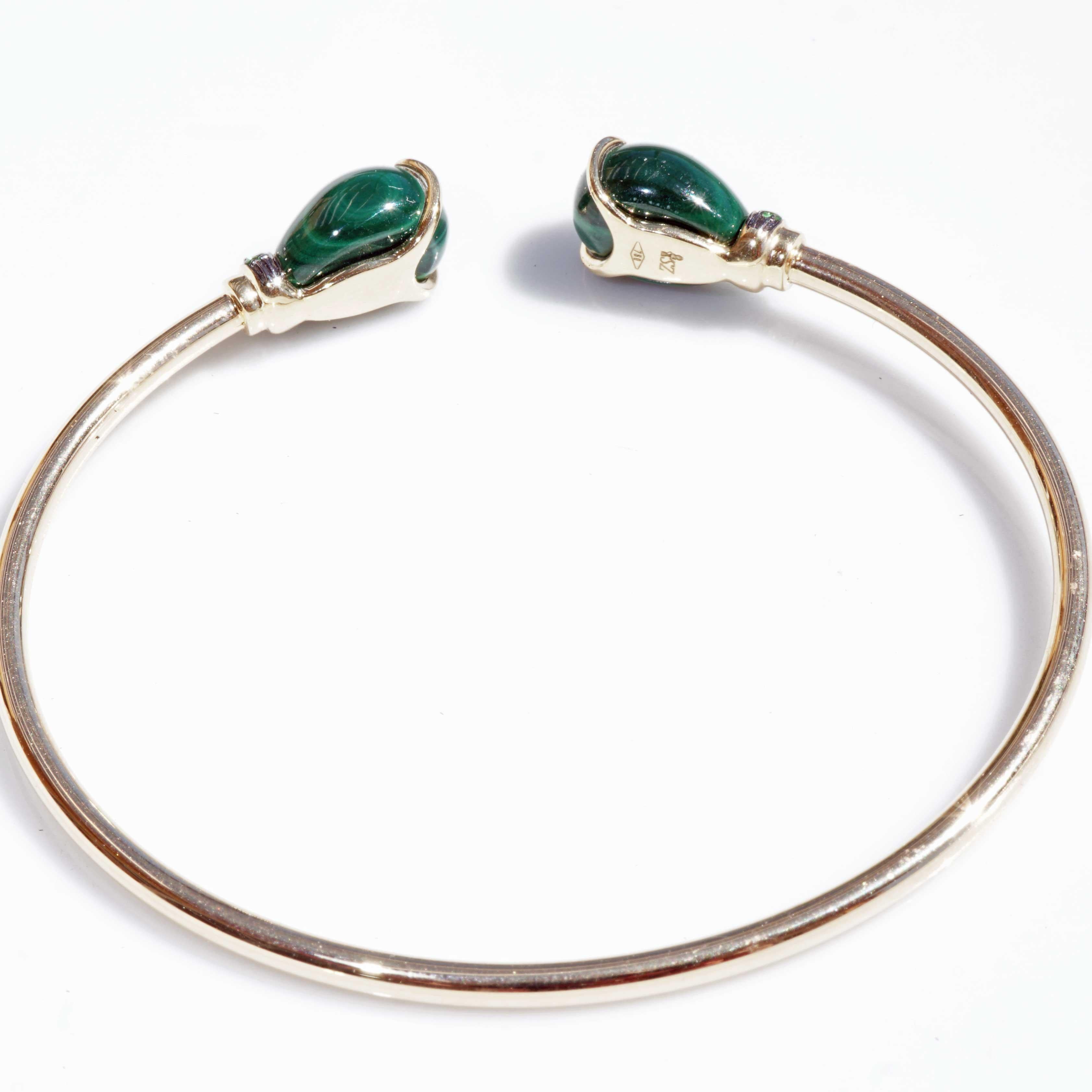 Malachit- Tsavorit-Armband 7 ct sehr schönes, elegantes, traditionelles, italienisches, handgefertigtes Armband im Angebot 8