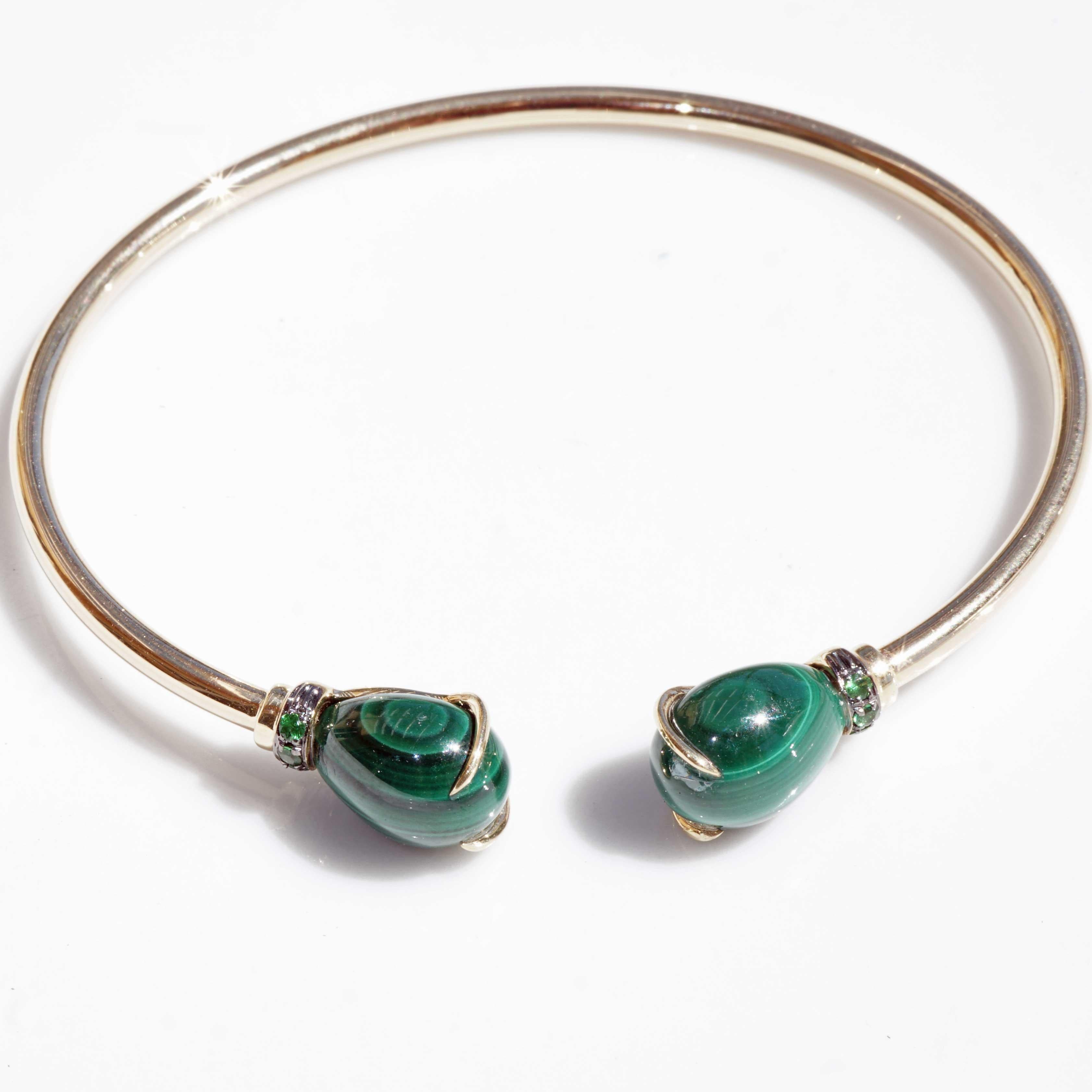 Malachit- Tsavorit-Armband 7 ct sehr schönes, elegantes, traditionelles, italienisches, handgefertigtes Armband im Angebot 9