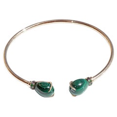 Malachite Tsavorite Bracelet 7 ct very nice elegant traditional Italian handmade