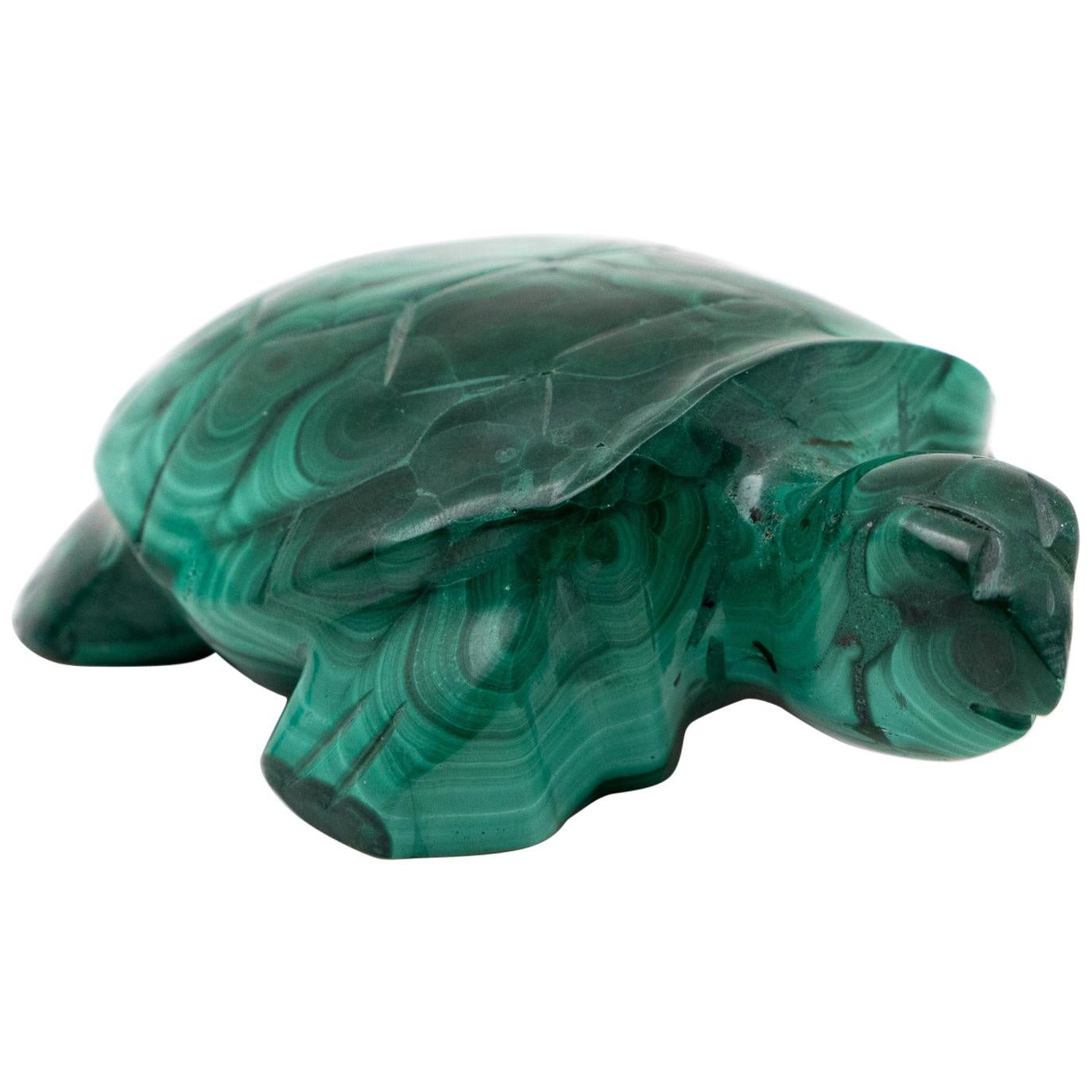 Malachite Turtle Carving