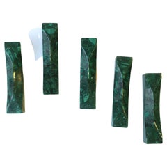 Vintage Green Malachite Utensil Rests, Set of 5