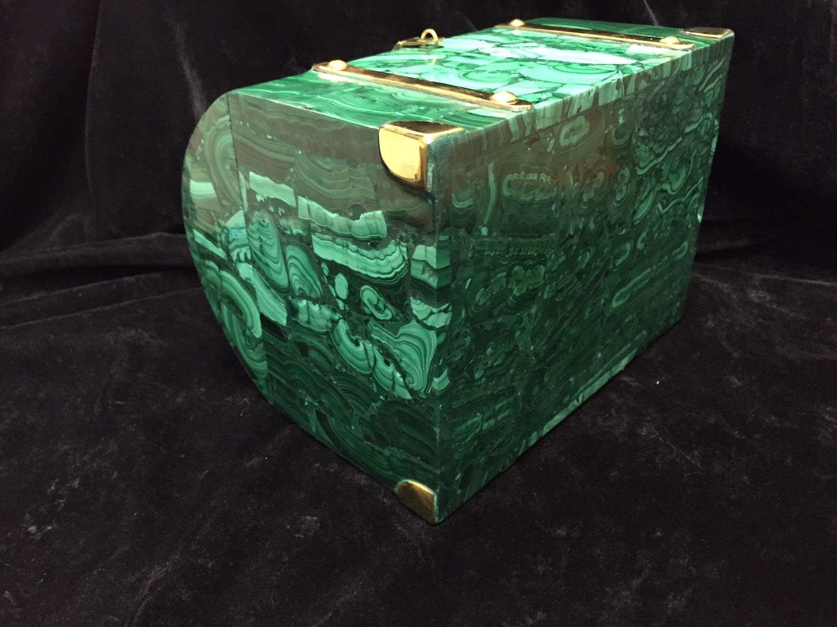 Malachite Veneered and Brass Domed Box 3