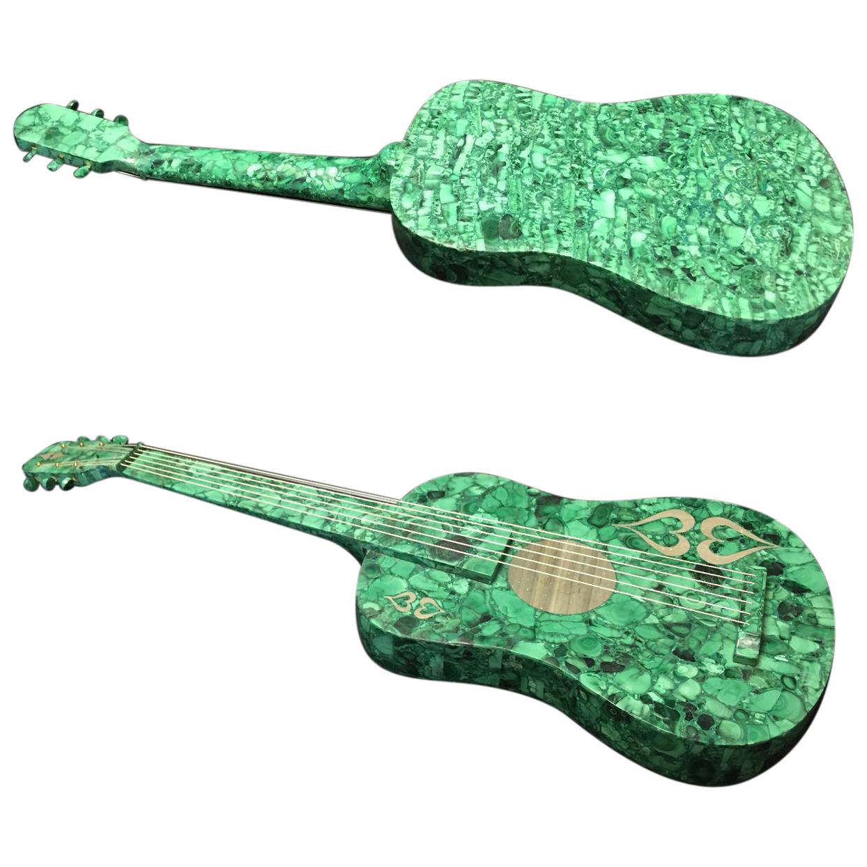 Malachite Veneered Musical Guitar