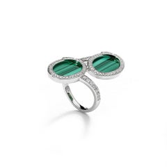 Malachite White Gold Ring