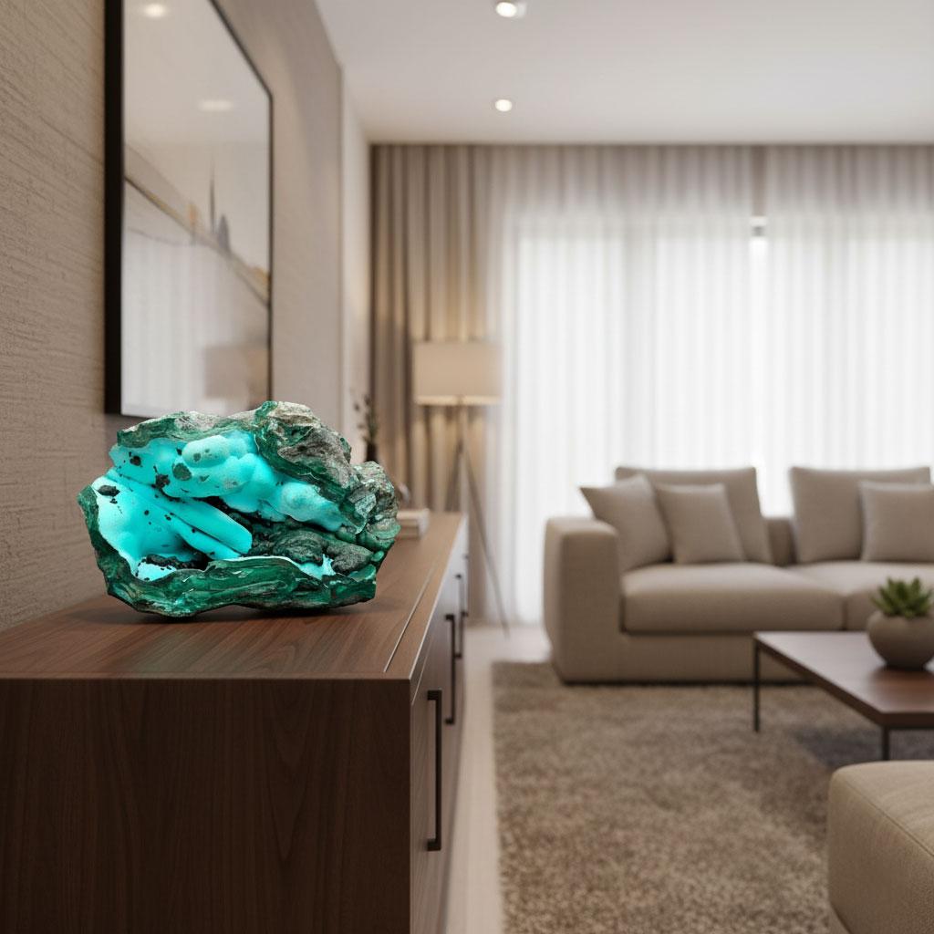 XXI secolo e contemporaneo Malachite con crisocolla - 14 lb in vendita