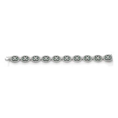 Malachites and Diamonds White Gold Bracelet