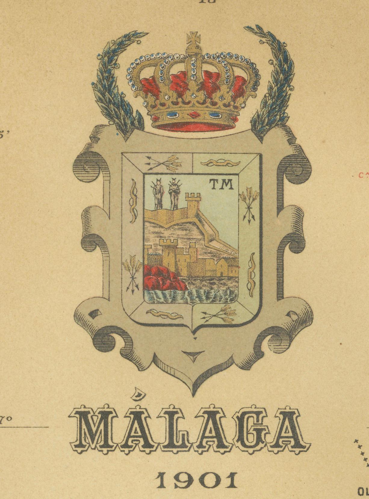 Málaga 1901: A Cartographic Detailing of Andalusia's Coastal Jewel For Sale 1
