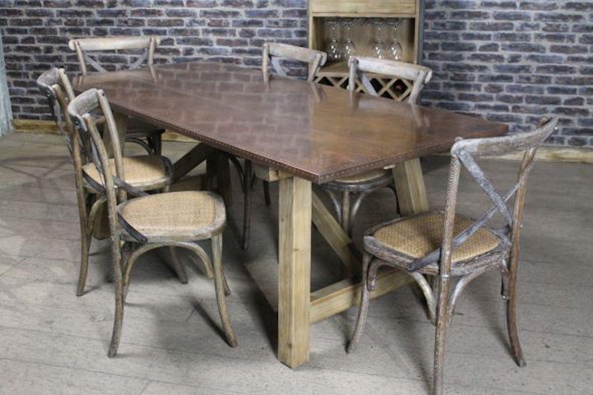 Malaga Zinc and Copper Dining Table Range, 20th Century For Sale 7