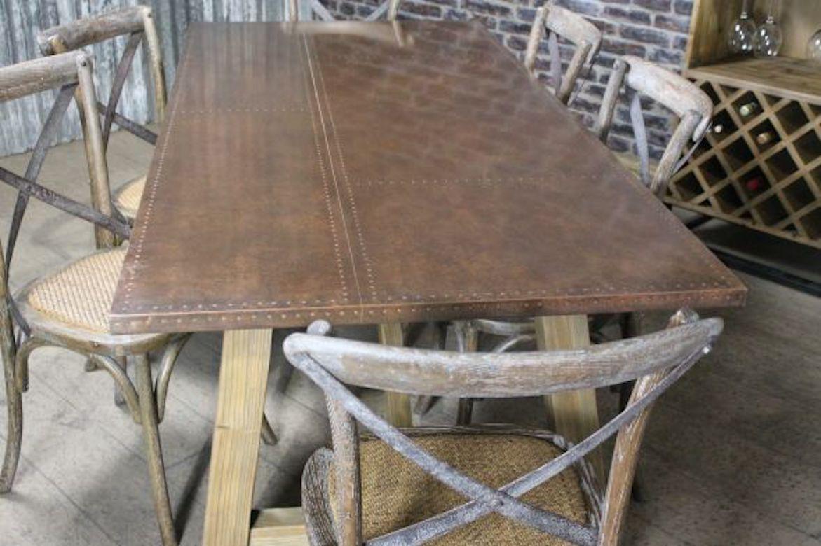 European Malaga Zinc and Copper Dining Table Range, 20th Century For Sale