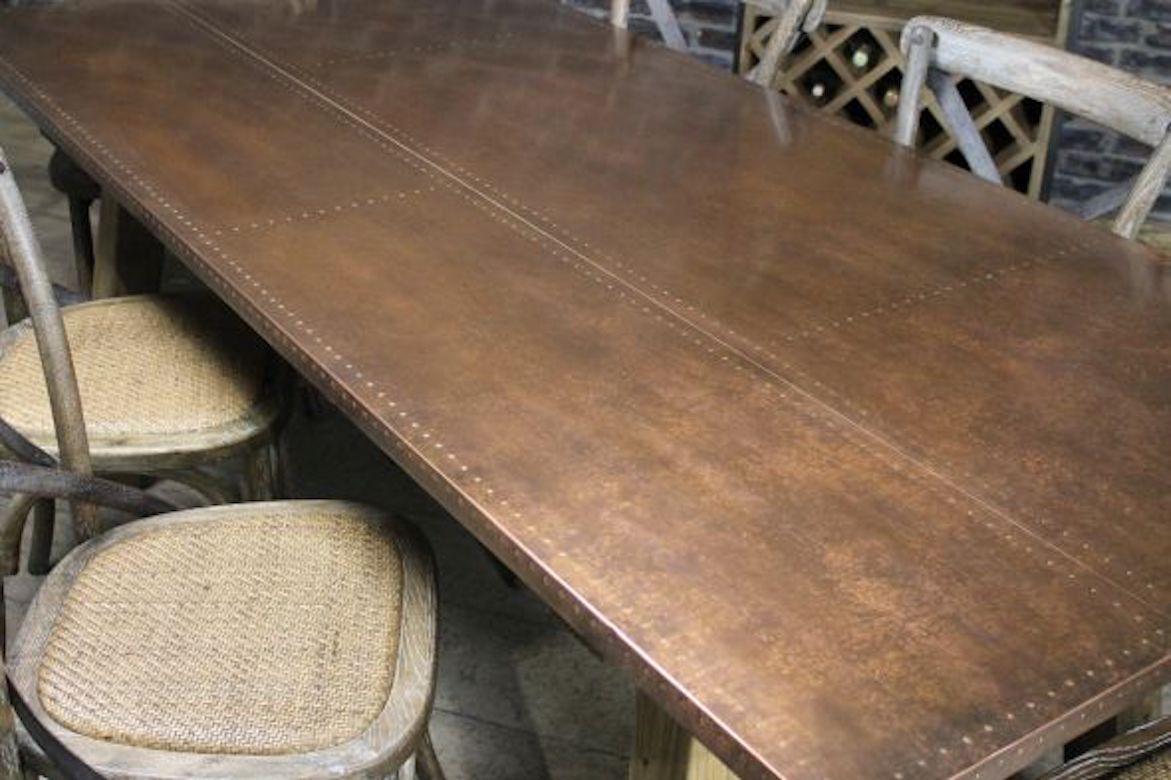 Malaga Zinc and Copper Dining Table Range, 20th Century For Sale 5