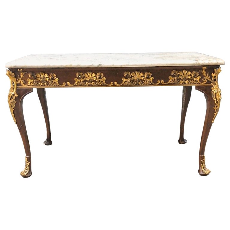 Malahide Castle II Irish MarbleTop and Mahogany Console / Slab