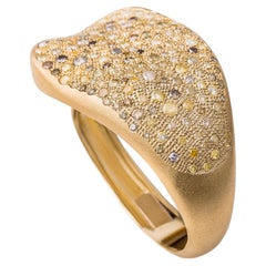 Malak 18k Gold Oval Cuff with Icy Diamonds One of Piece