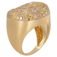 Malak 18 Karat Gold Runder Ring mit Icy-Diamanten