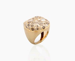 Malak Icy Square Ring in 18k Gold with Diamonds by Nada Ghazal Fine Jewelry
