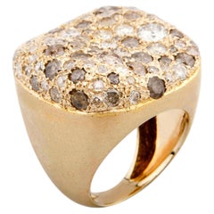 Malak Icy Square Ring in 18k Gold with Diamonds by Nada Ghazal Fine Jewelry