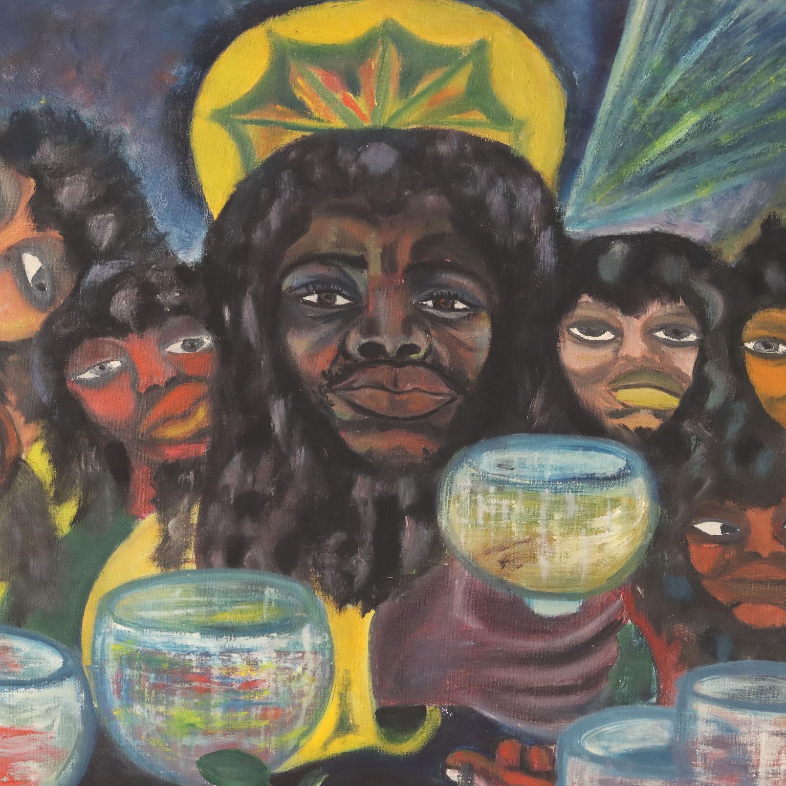 L'ultima Cena 1962 - Painting Contemporaneo di Malangatana Ngwenya