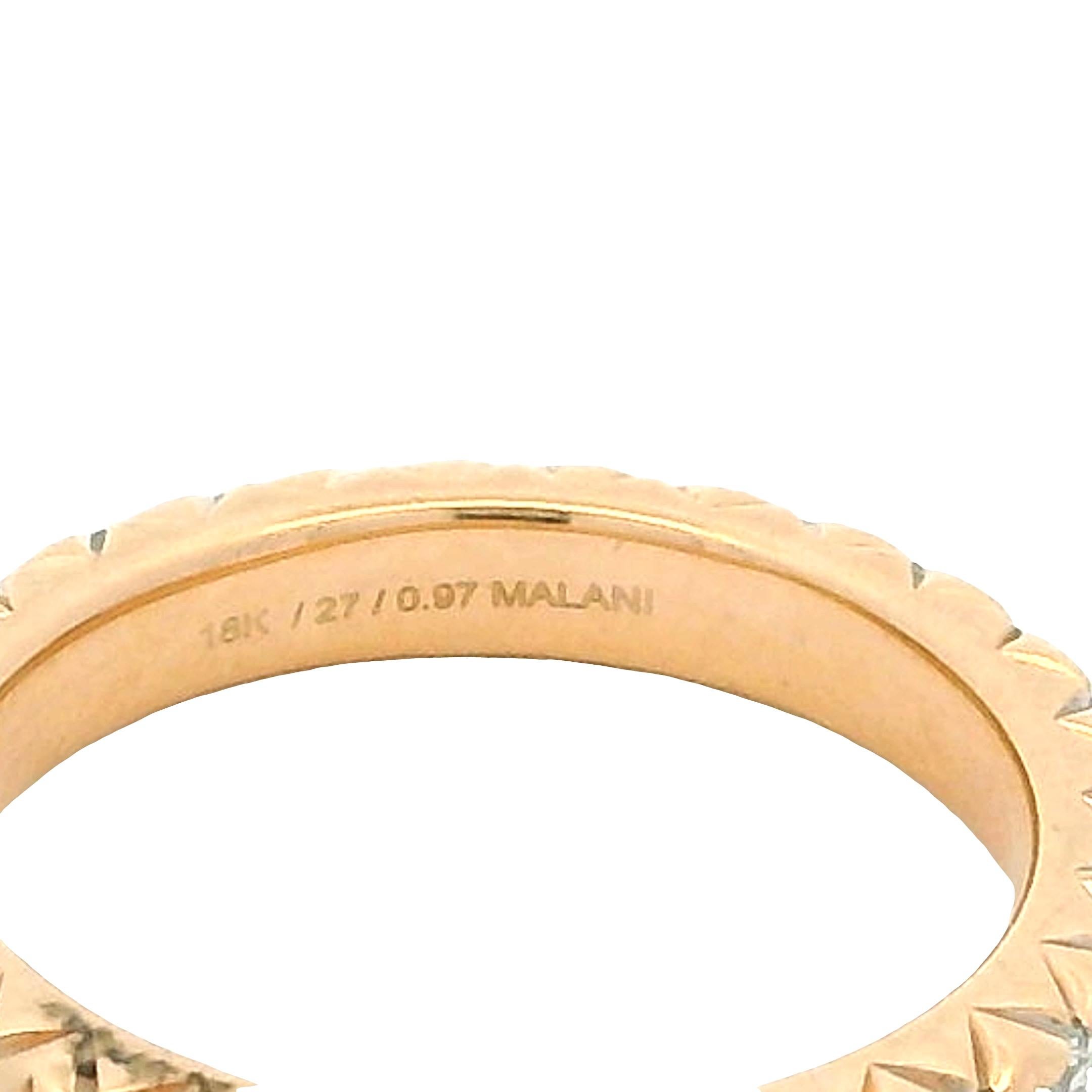Malani 18K Rose Gold Diamant Pyramide Eternity Band Ring, 0,97 Karat (Zeitgenössisch) im Angebot