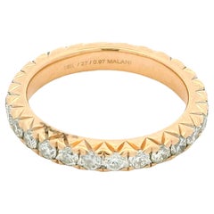 Malani 18K Rose Gold Diamond Pyramid Eternity Band Ring, 0.97 Carat