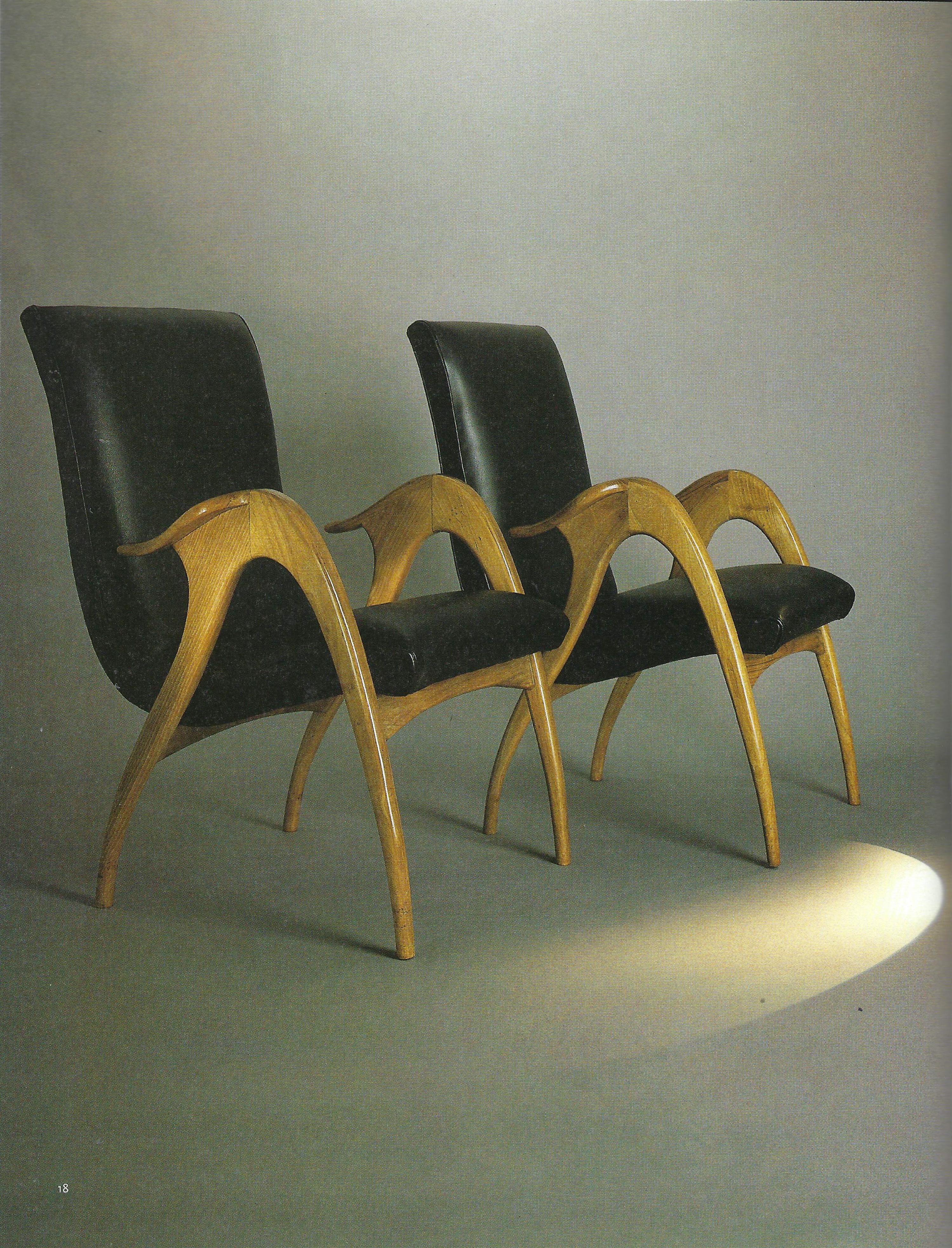 Malatesta and Mason Pair of Sculptural Armchairs in Ivory Bouclé 4