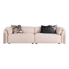 Malawi-Sofa aus rosa Leder des 21. Jahrhunderts von Roberto Cavalli Home Interiors