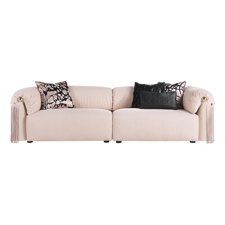 21st Century Malawi Sofa in Pink Leather by Roberto Cavalli Home Interiors  For Sale at 1stDibs | blush leather sofa, pink leather couch