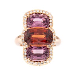 Malaya Garnet and Lindi Garnet Rose Gold Cocktail Ring