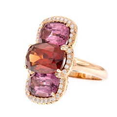 Malaya Garnet and Lindi Garnet Rose Gold Cocktail Ring