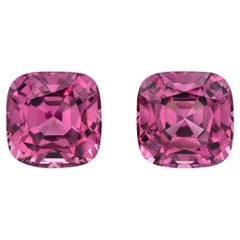 Malaya Garnet Earring Gemstone Pair 2.95 Carat cushion Loose Gemstones