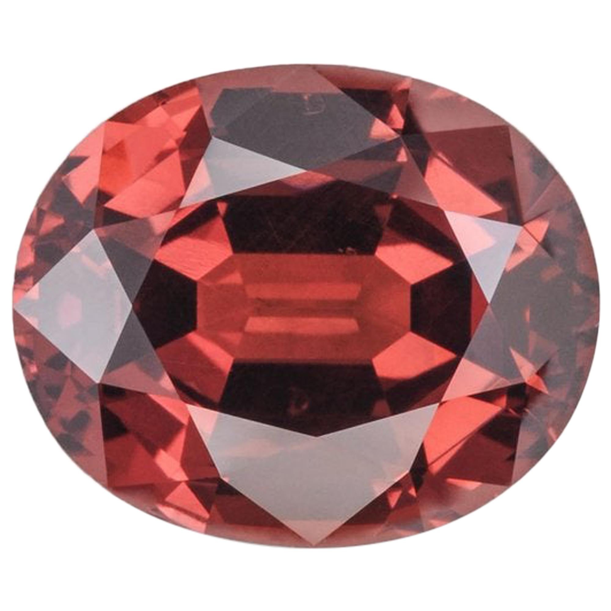 Malaya Garnet Ring Gem 7.57 Carat Oval