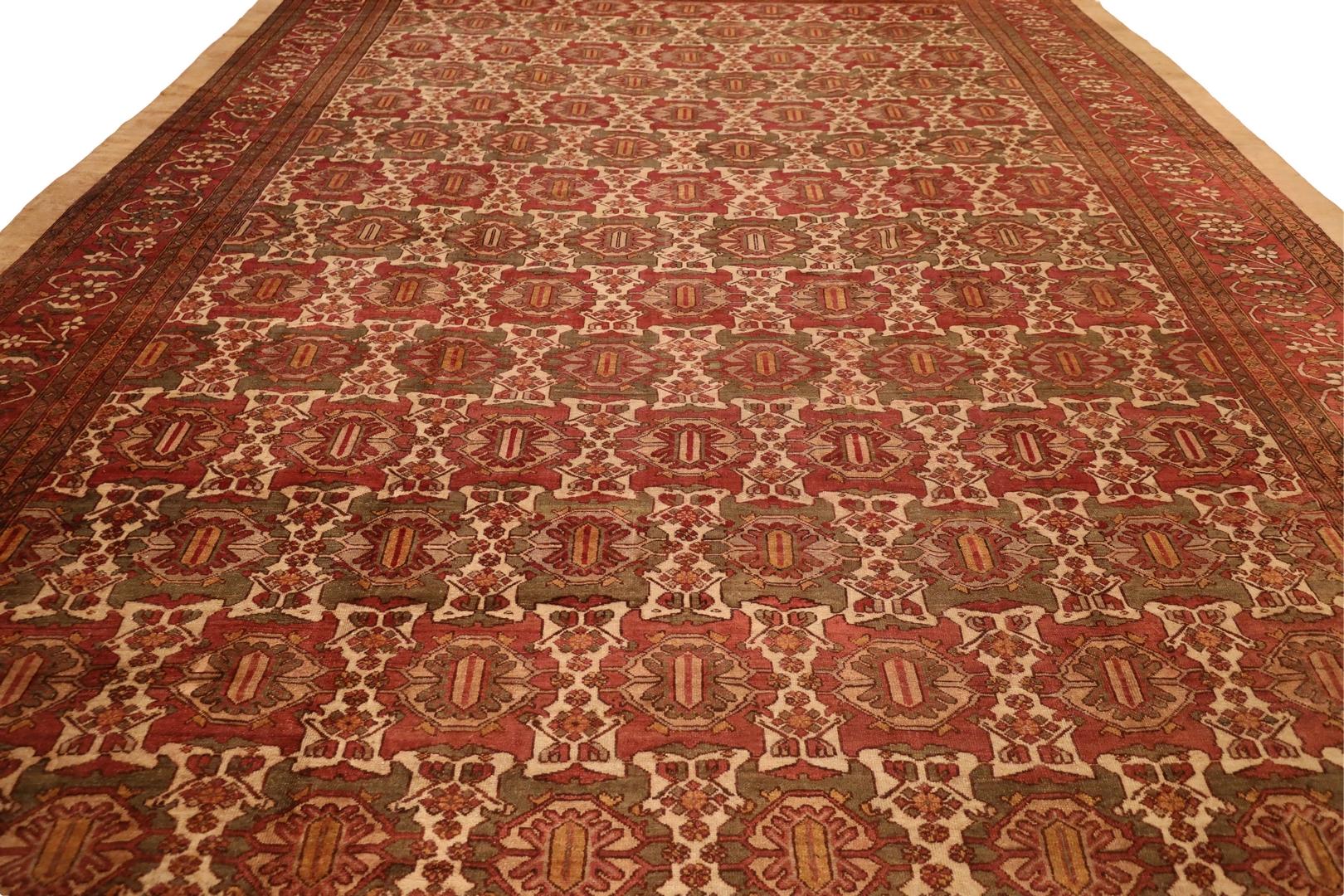 Hand-Knotted Malayer Antique Gallery-Size Rug - 13'0