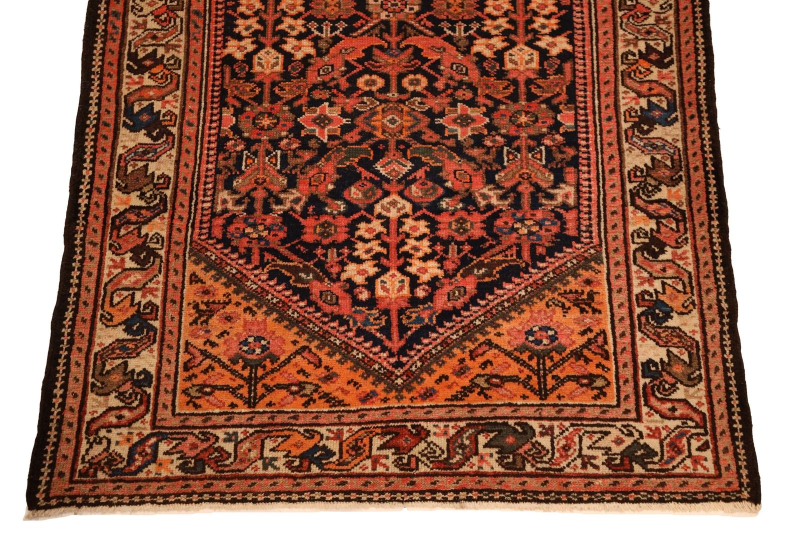 Hand-Knotted Malayer Antique Runner - 3'5