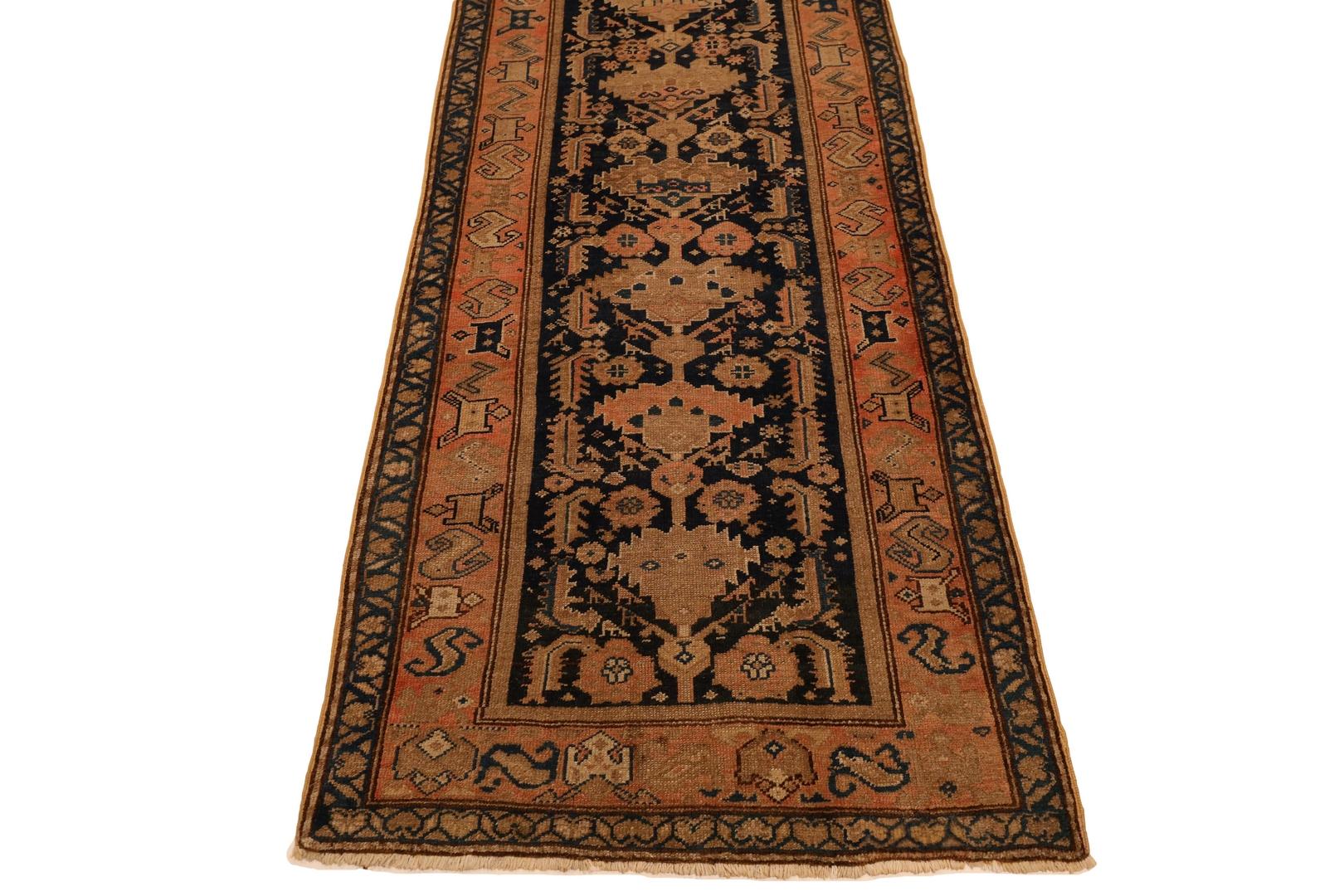 Hand-Knotted Malayer Antique Runner - 3'4