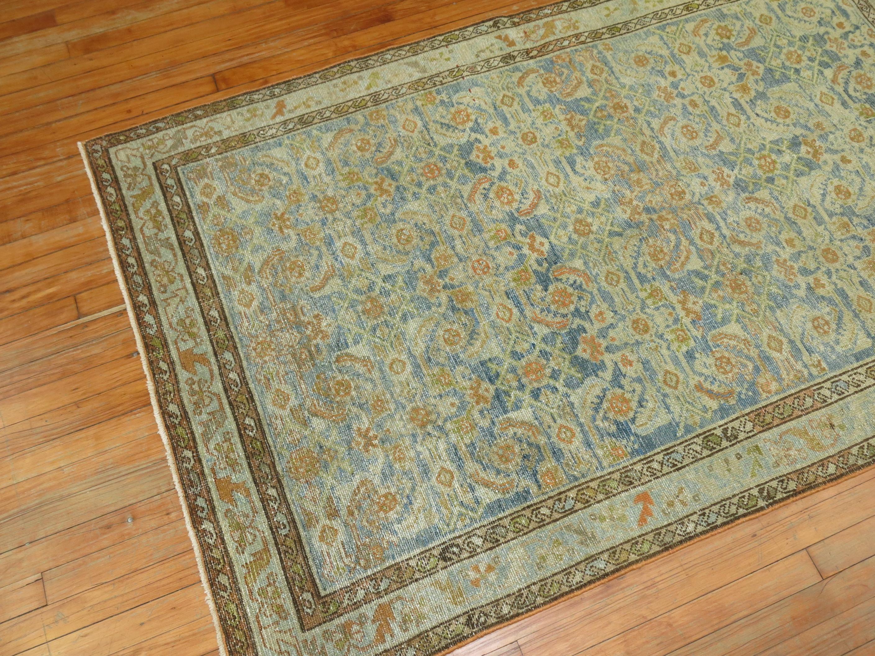 Hand-Woven Malayer Blue Persian Rug For Sale
