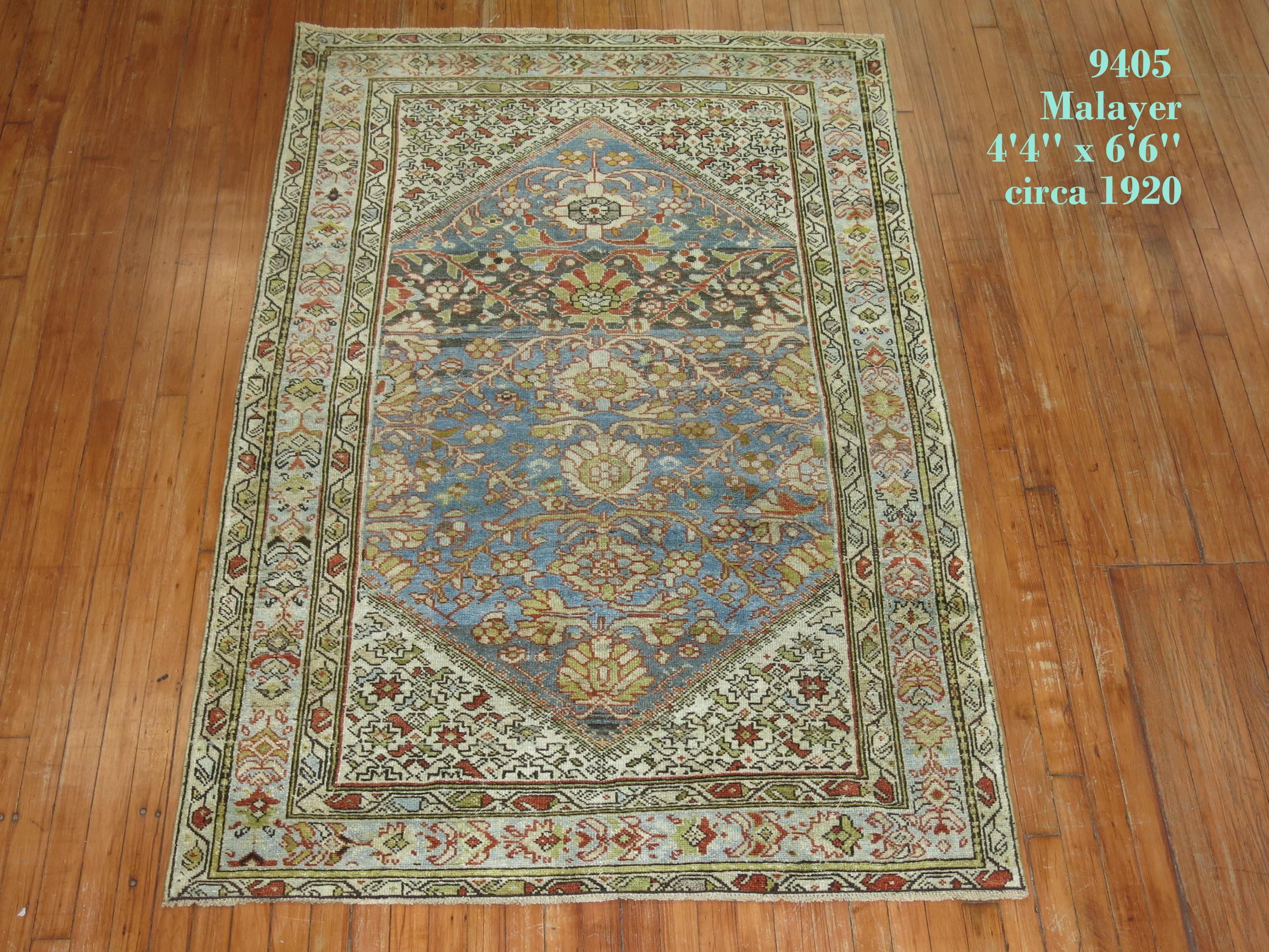 Malayer Blue Persian Rug In Excellent Condition In New York, NY
