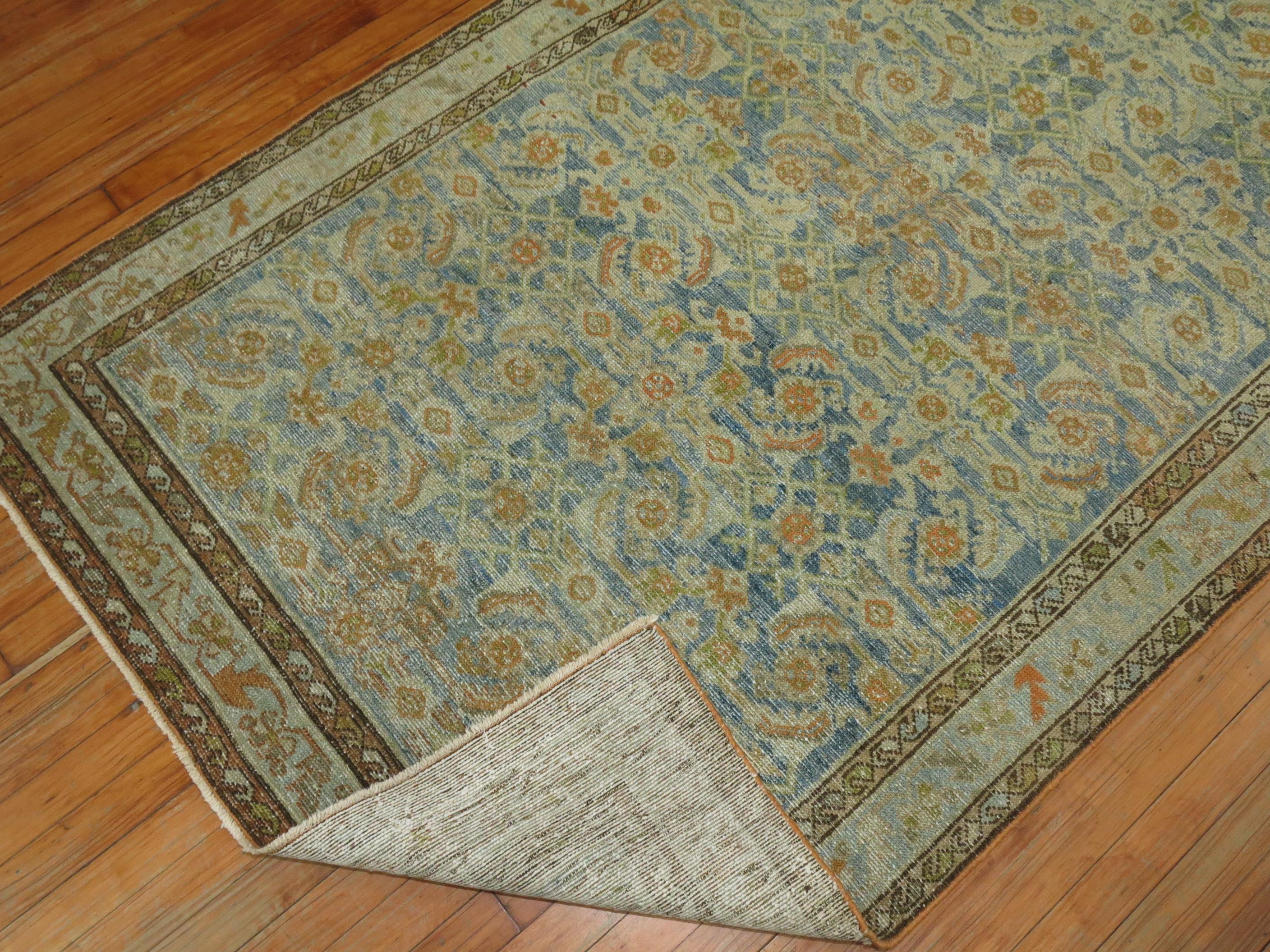 Malayer Blue Persian Rug In Excellent Condition For Sale In New York, NY