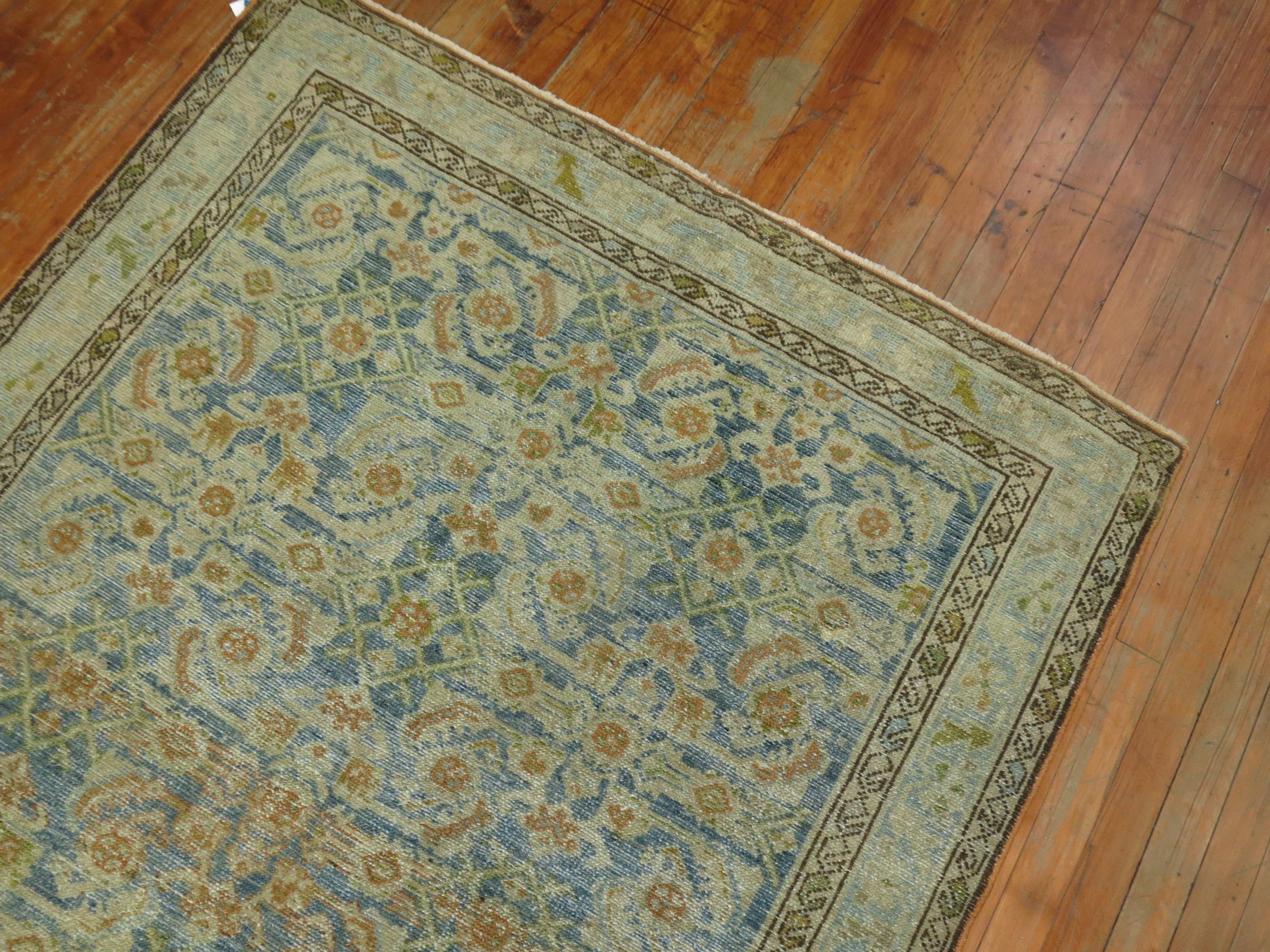 20th Century Malayer Blue Persian Rug For Sale