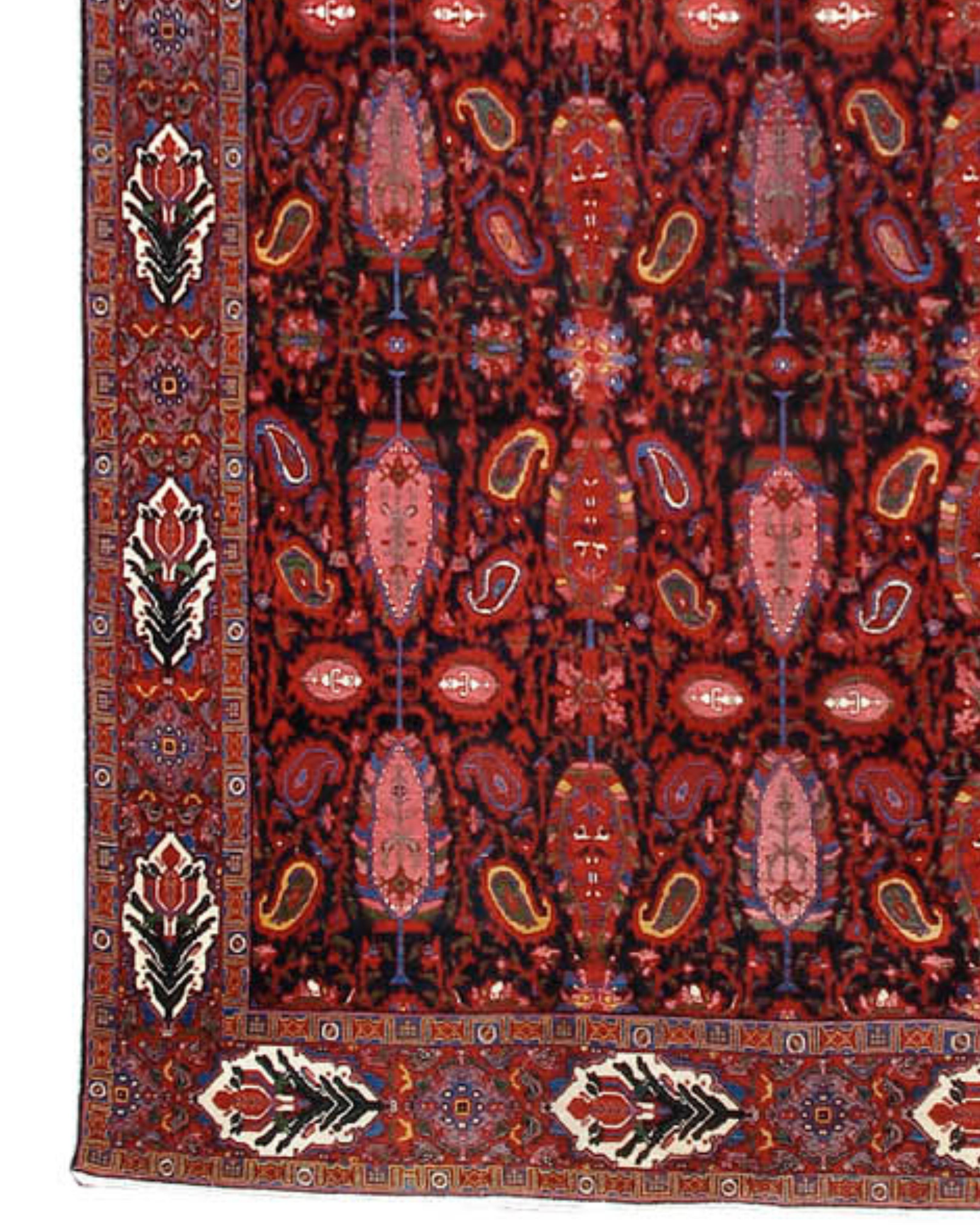 Hand-Knotted Antique Oversized Persian Malayer Carpet, c. 1900 For Sale