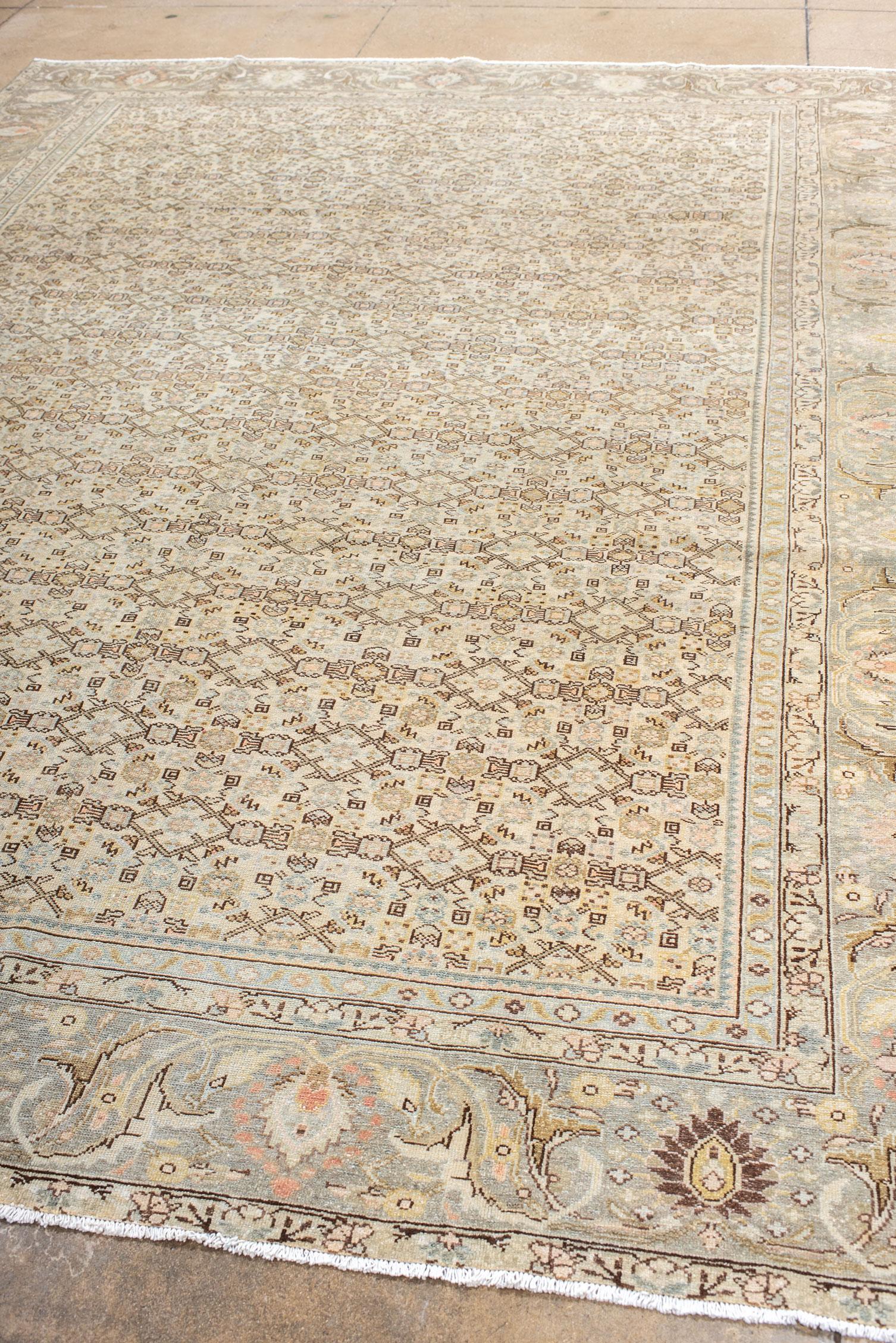 Perse Tapis de Malayer présentant un design Herati à l'échelle de la planète en vente