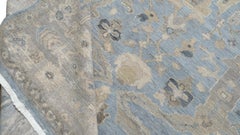 Malayer Light Blue and Beige Designed Wool Rug 10'1''x13'9''