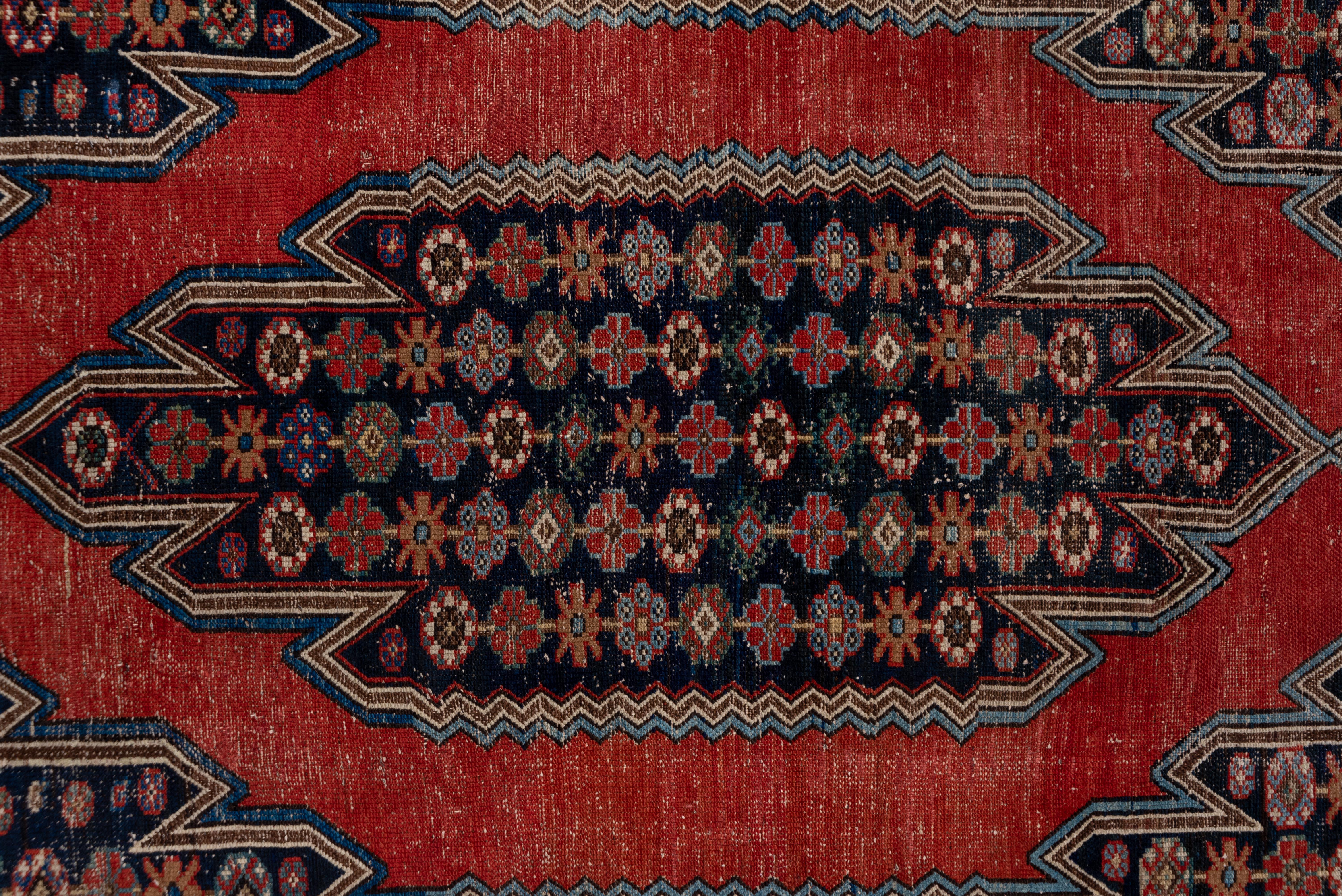 Wool Malayer Rug in Blue Red Design 1920 For Sale