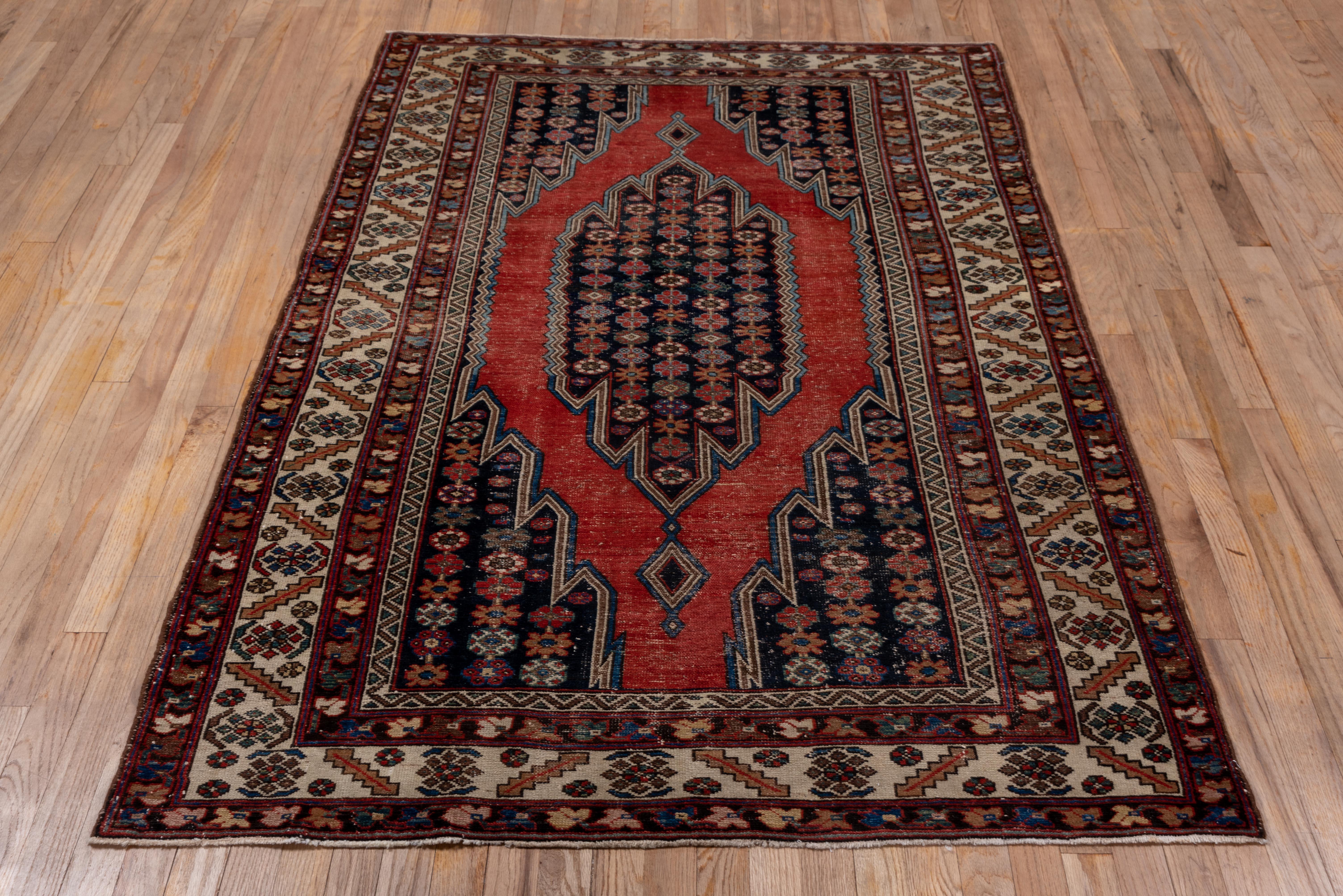 Malayer Rug in Blue Red Design 1920 For Sale 1