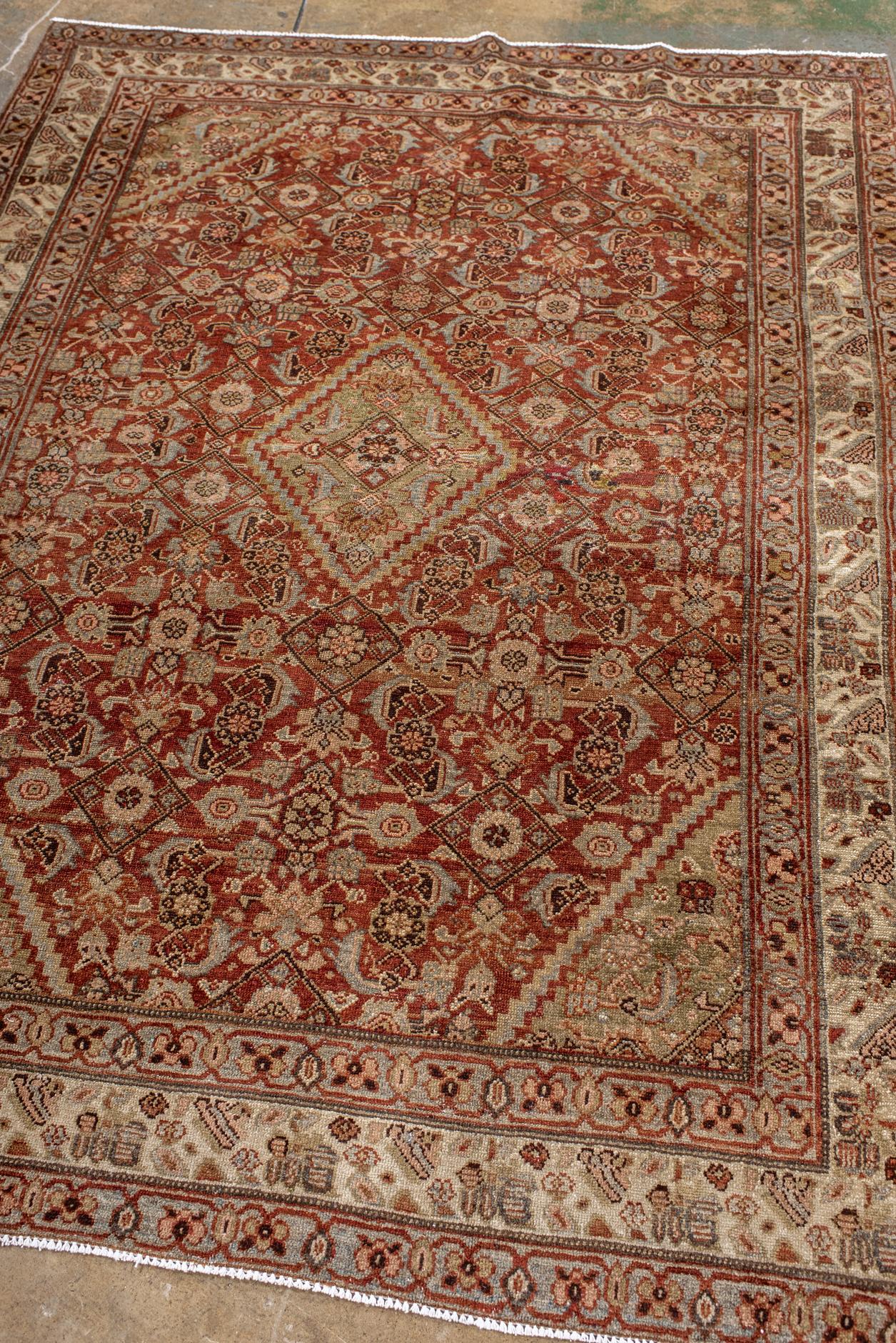 Malayer-Teppich mit traditionellem Allover-Herati-Muster (Persisch) im Angebot