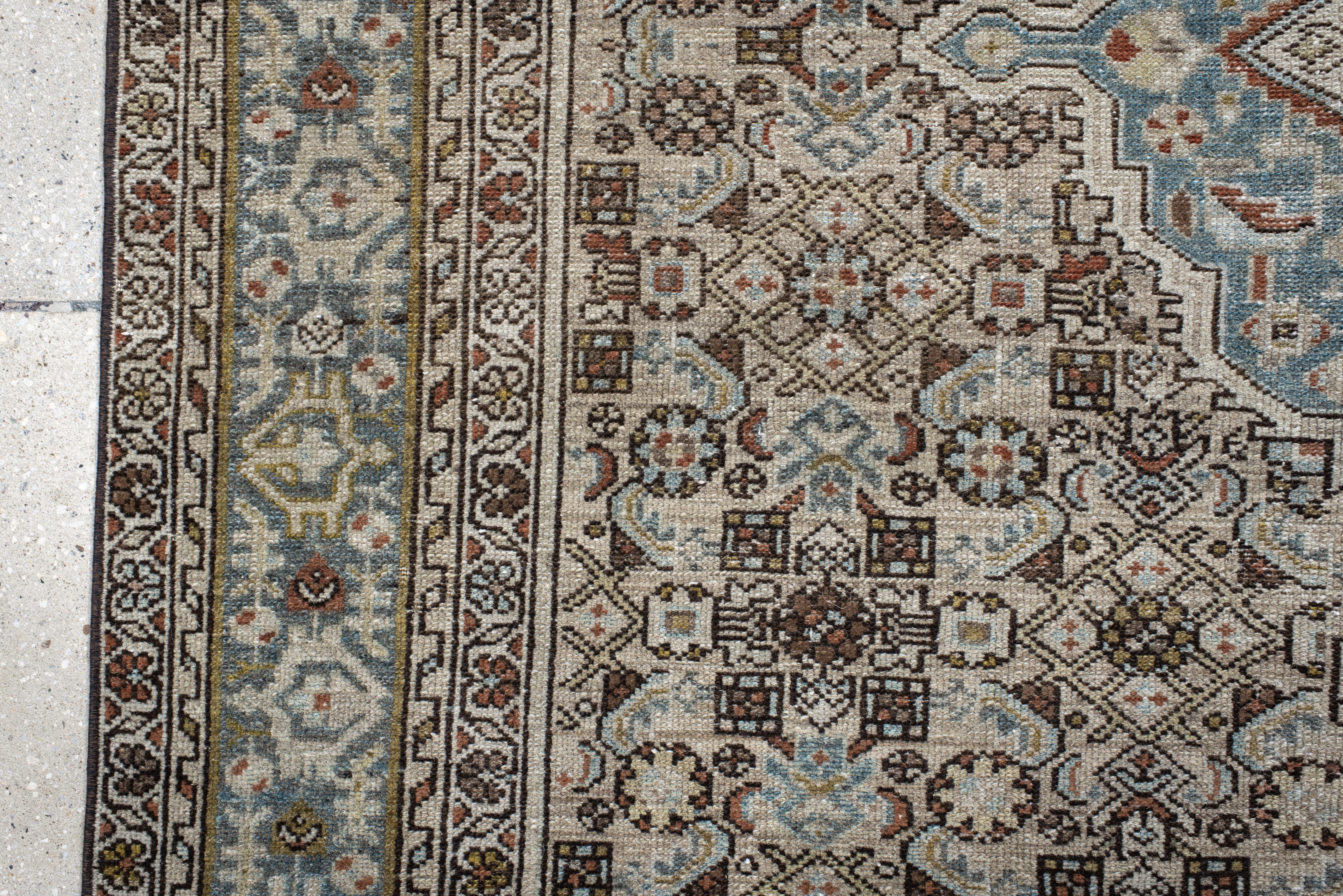 Alfombra Malayer con Medallón Diamante Aguamarina Lana en venta