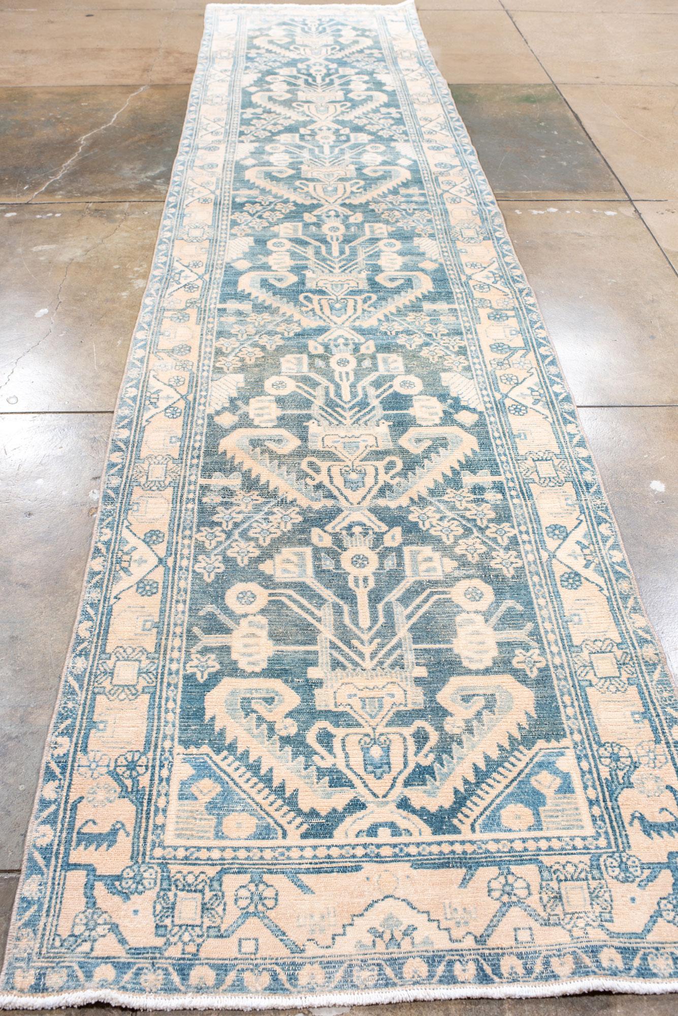 Persian Malayer Runner with a Floral Design For Sale
