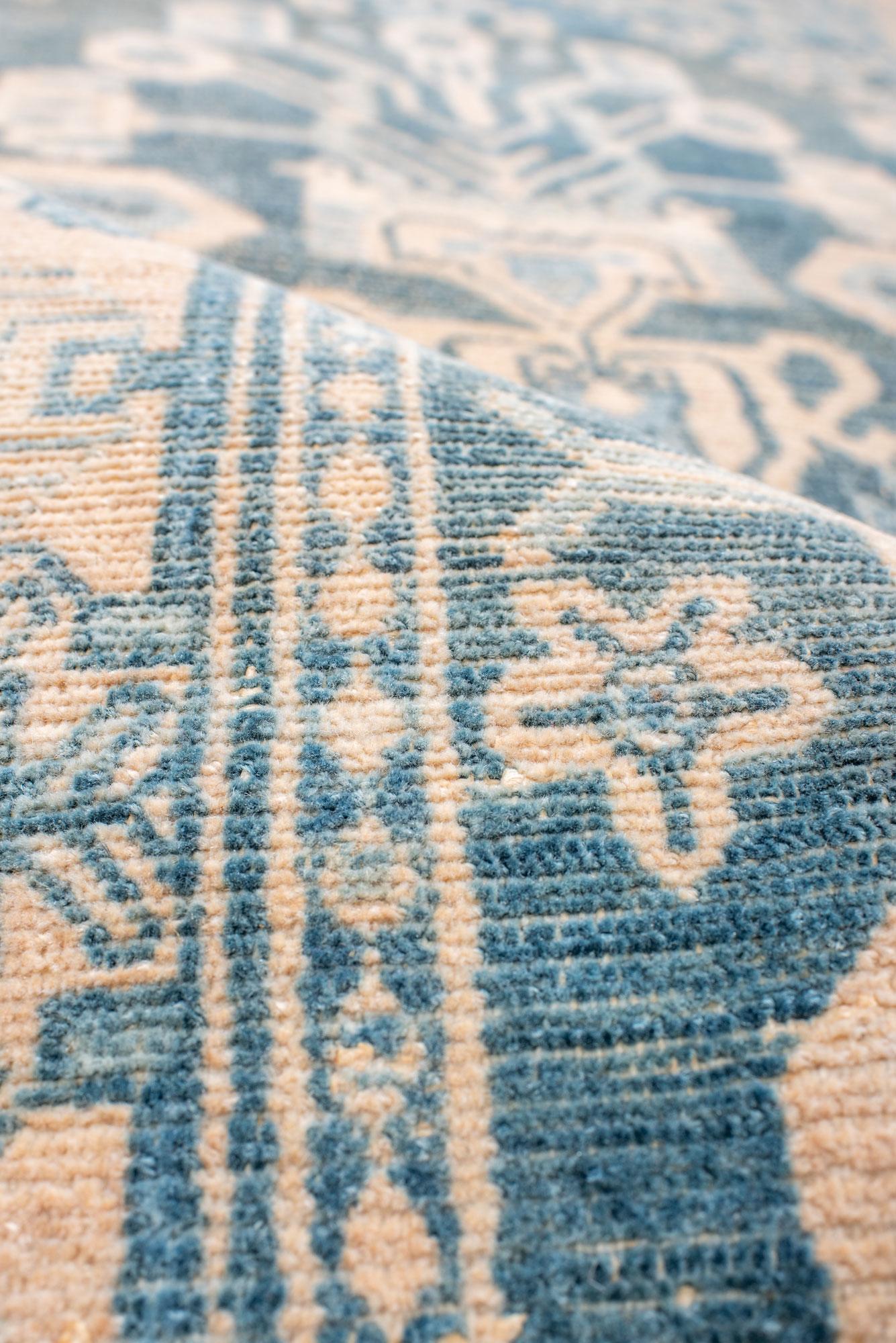 Wool Malayer Runner with a Floral Design For Sale