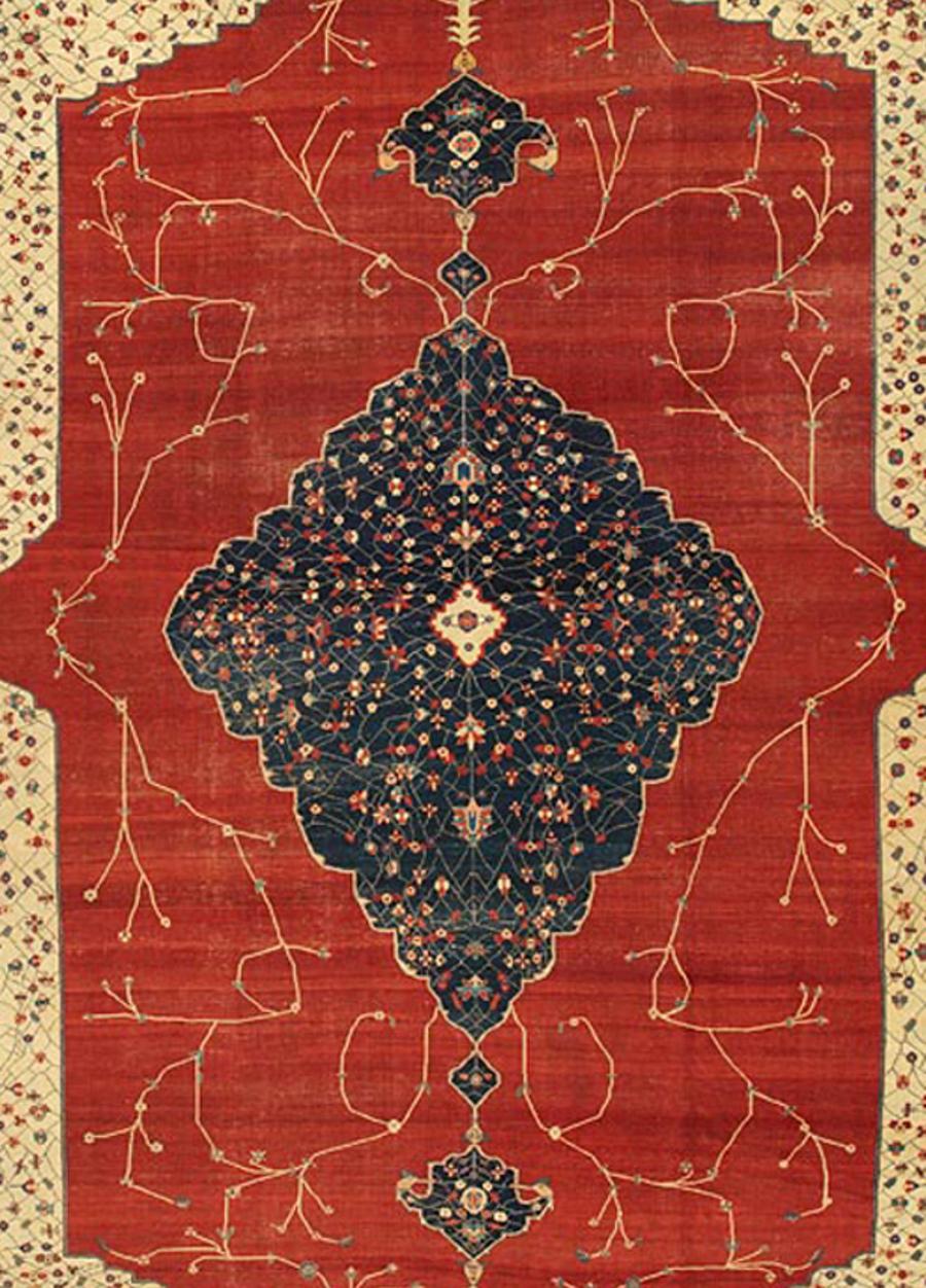 Hand-Woven Large Antique Persian Malayer Sarouk Carpet, 19th Century For Sale